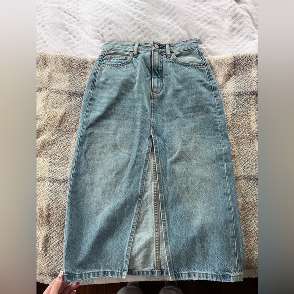 Denim Forum Midi Denim Skirt - Picture 1 of 4